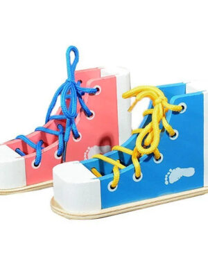 Kids' Wooden Shoe Lacing Toy