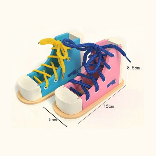 Kids' Wooden Shoe Lacing Toy